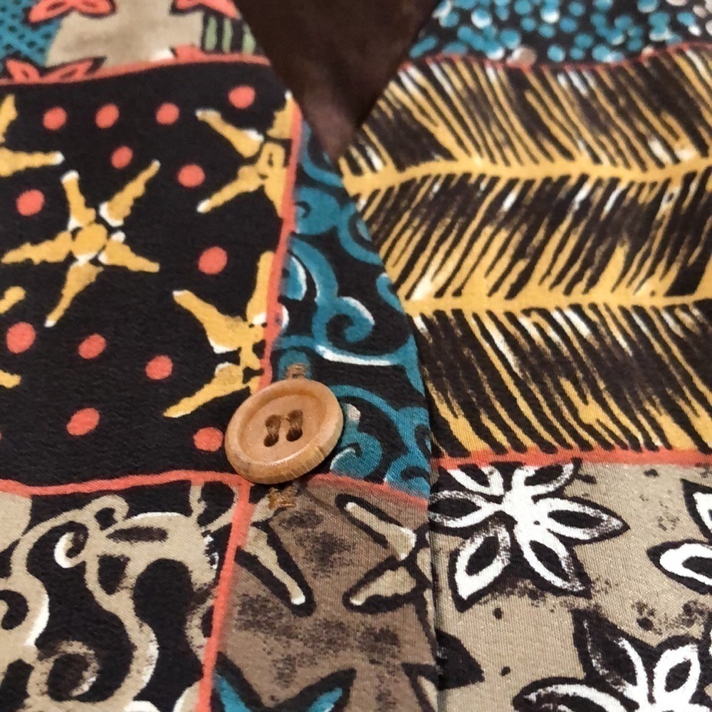 Silk Patchwork Pattern Vest Size S - image 5